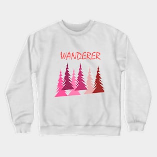 Rose-Tinted Wanderer Pink Abstract Art Crewneck Sweatshirt